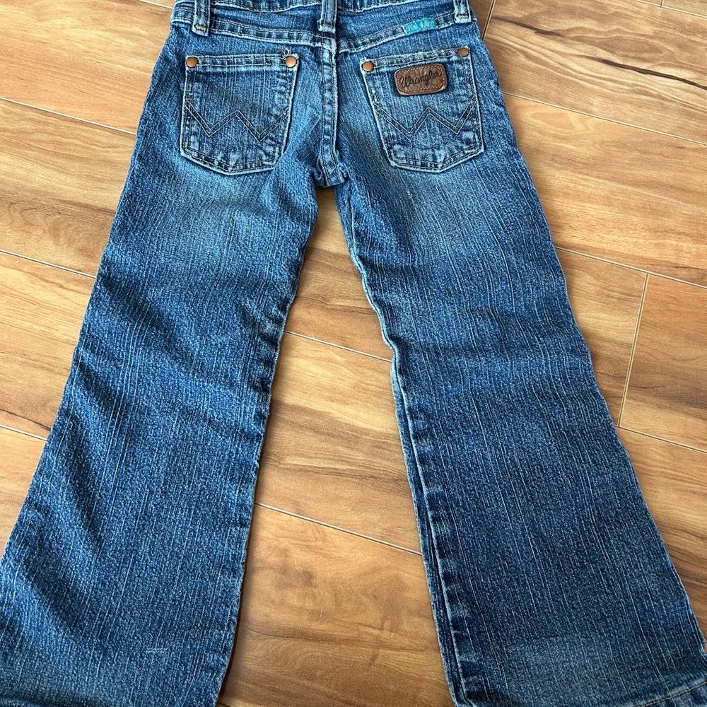 Wrangler Blue Denim Jeans with Teal Stitching